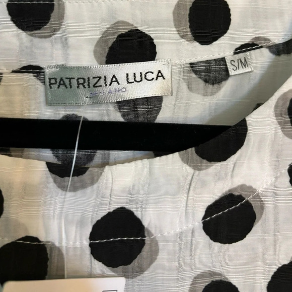 NWT Patrizia Luca Milano rayon/polyamide blend dot print oversized babydoll S/M - Picture 3 of 6